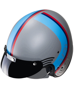 Open face helmet HJC V31 Byron grey-blue